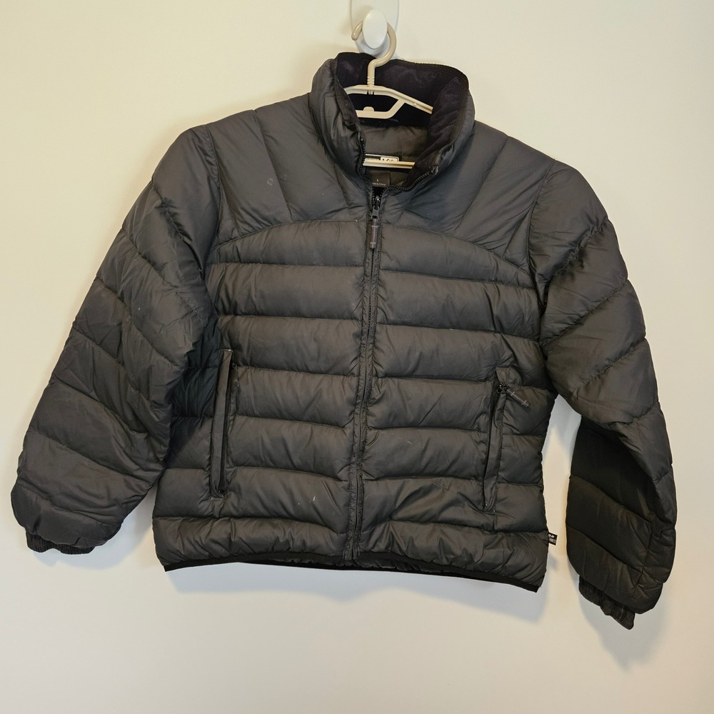REI Puffer Jacket Mens Large Black Full Zip Down Lightweight Fall Coat Outdoors